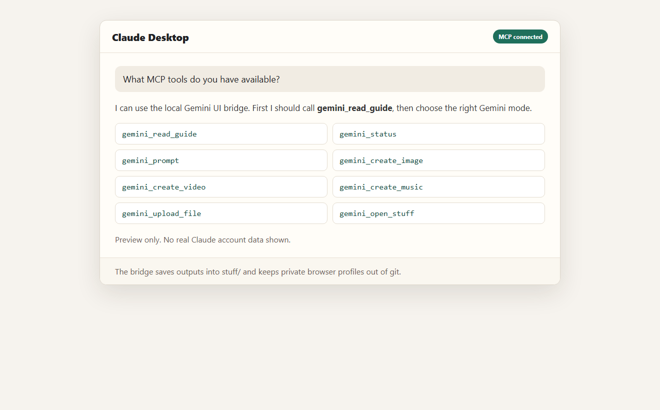 Claude MCP tools preview