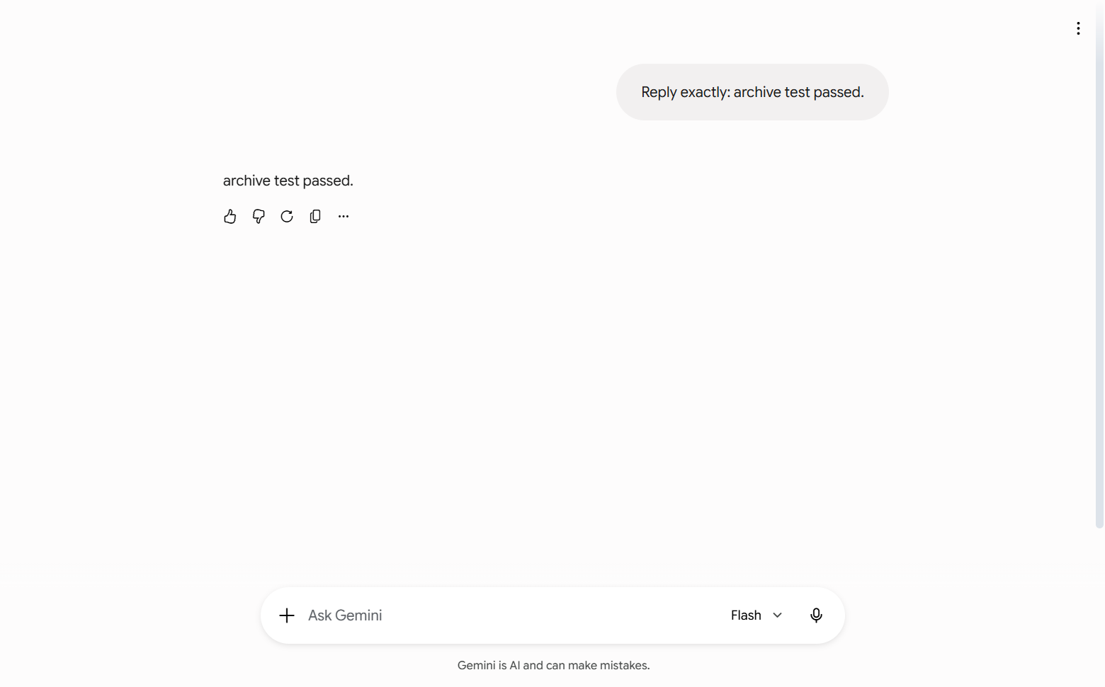 Gemini UI prompt and response